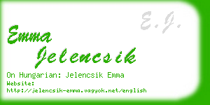 emma jelencsik business card